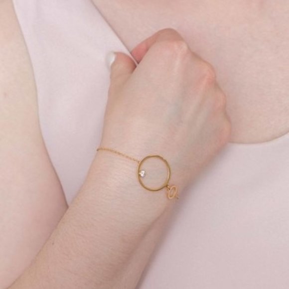 🦋LAST 1🦋 Lovoda 14k Gold Plated Hoop & Crystal Bracelet - Picture 4 of 4